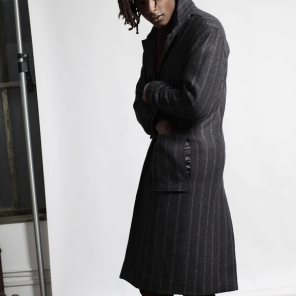 NWT! Honore Chalk Stripe Woven Coat - Picture 3 of 9